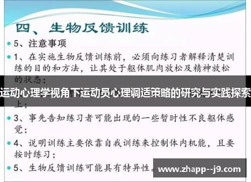 运动心理学视角下运动员心理调适策略的研究与实践探索